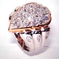Diamant Ring mit ganz vielen Diamant Navetten in Weiss/Gelbgold 750