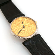 Armbanduhr in Weissgold,  Zifferplatt Fine Gold